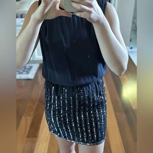 Greylin Navy Dress with Sequins - Size Small